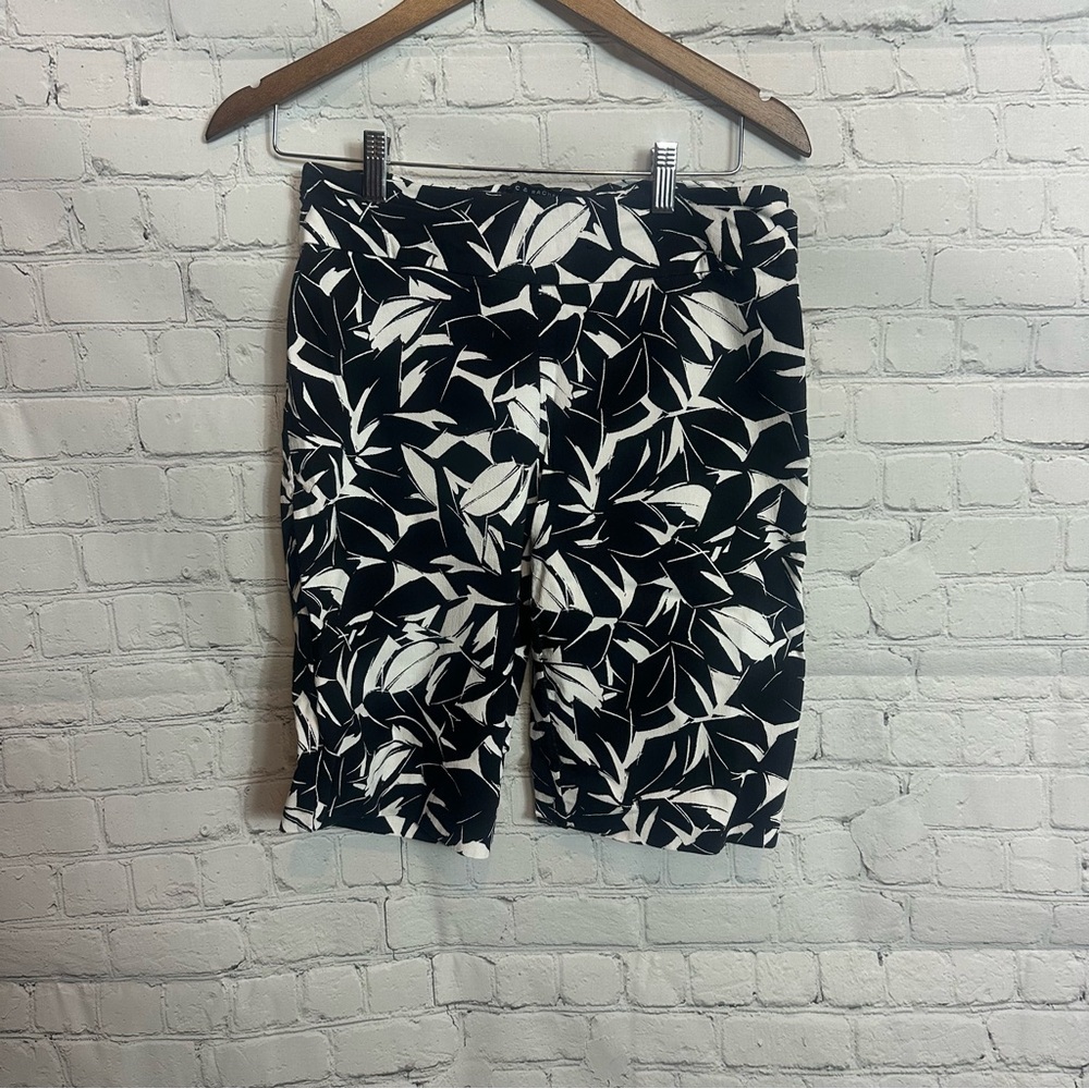 Zac & Rachel Monochrome Leaf Pattern Shorts